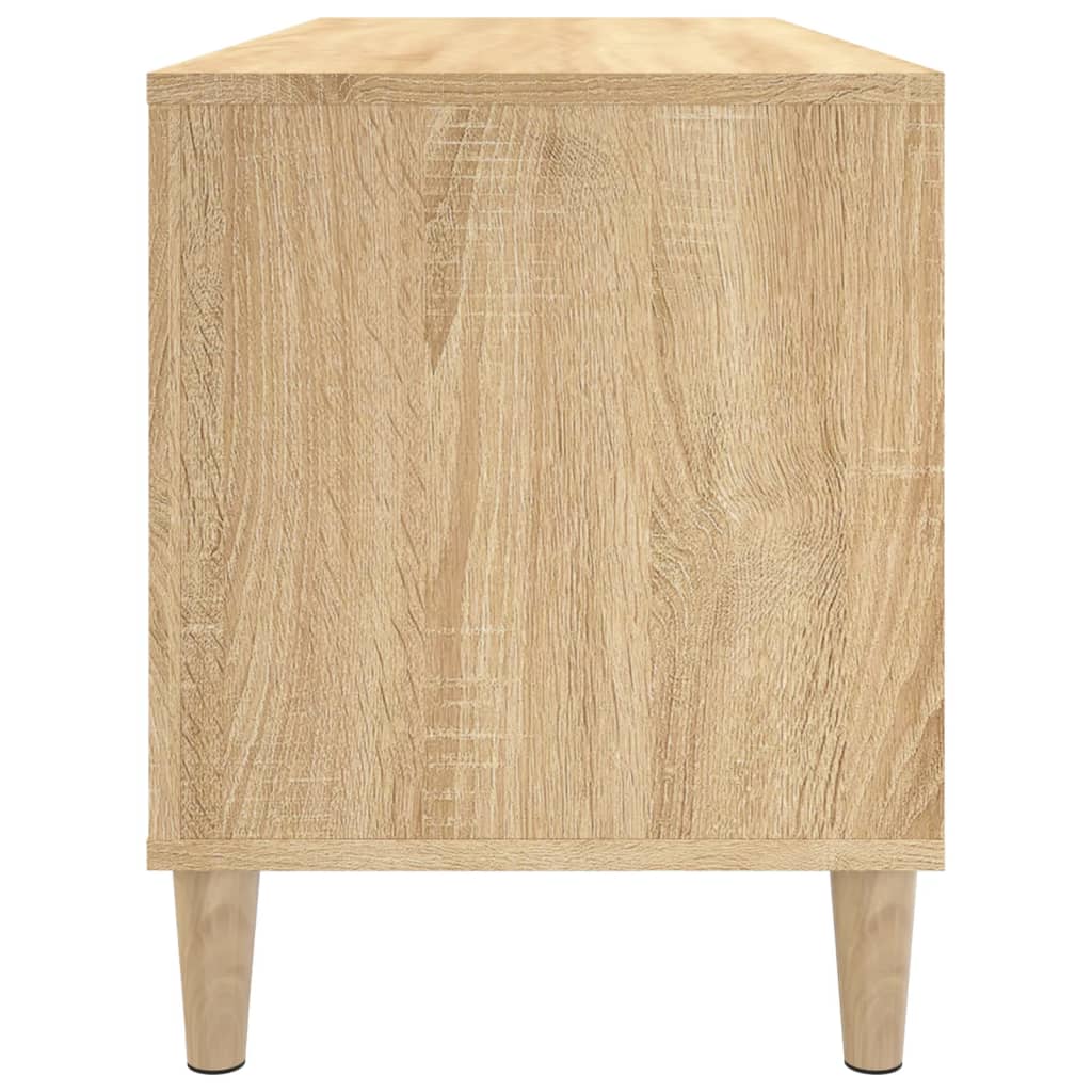 Platenkast 100x38x48 cm bewerkt hout eikenkleurig