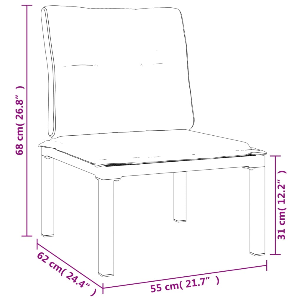 3-delige Loungeset met kussens poly rattan zwart en grijs