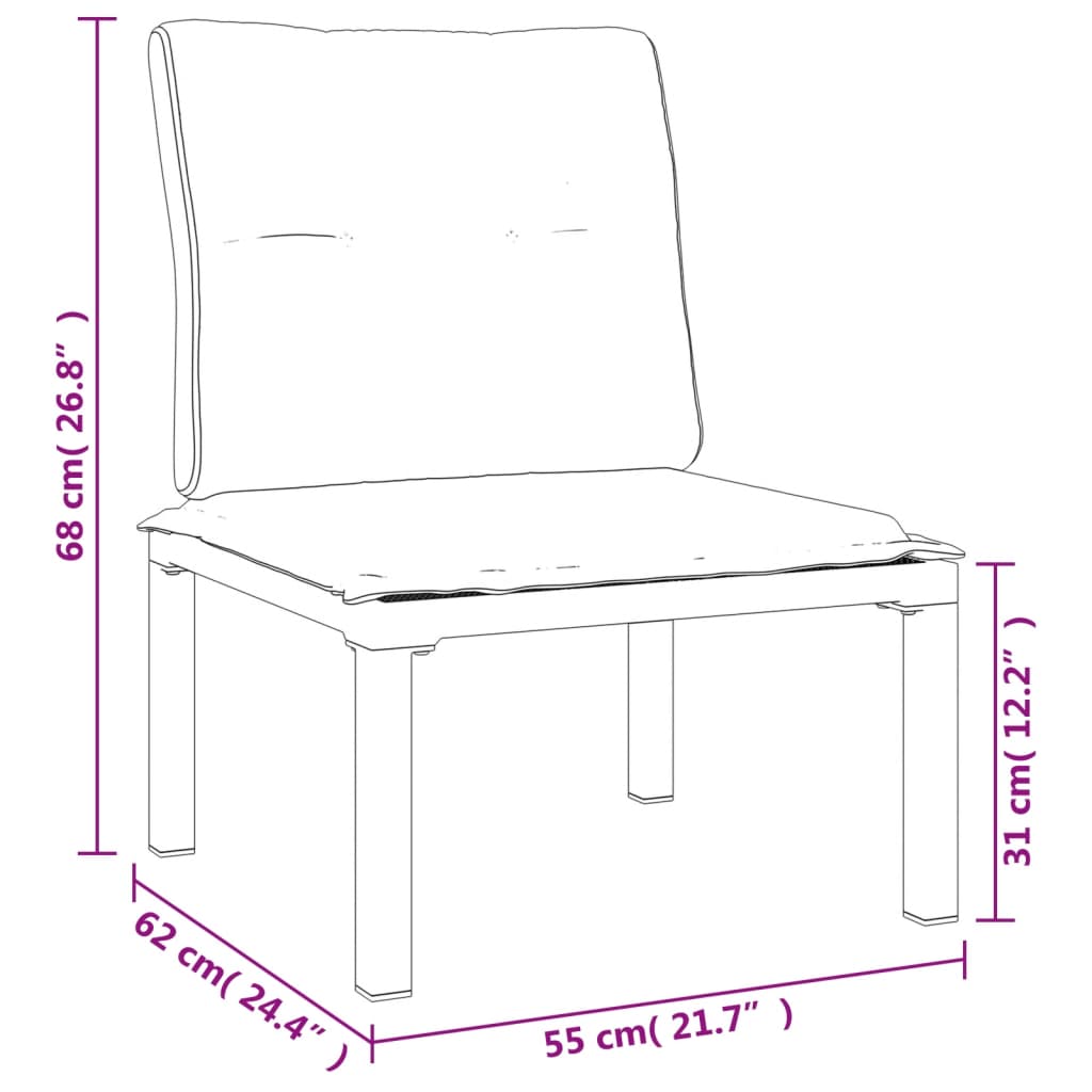 4-delige Loungeset poly rattan zwart en grijs