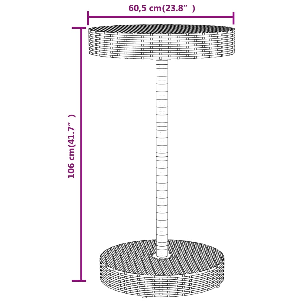 5-delige Tuinbarset poly rattan en massief acaciahout