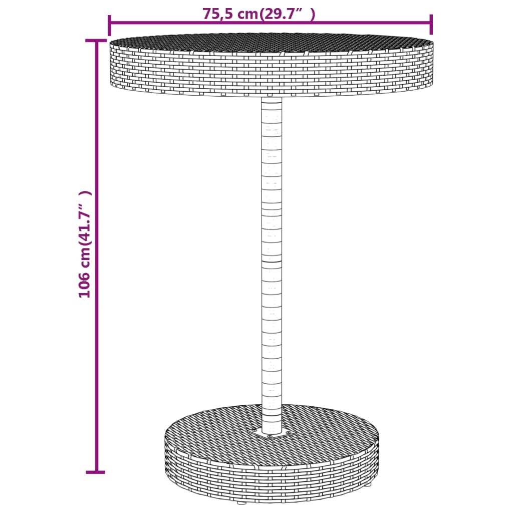 5-delige Tuinbarset poly rattan en massief acaciahout