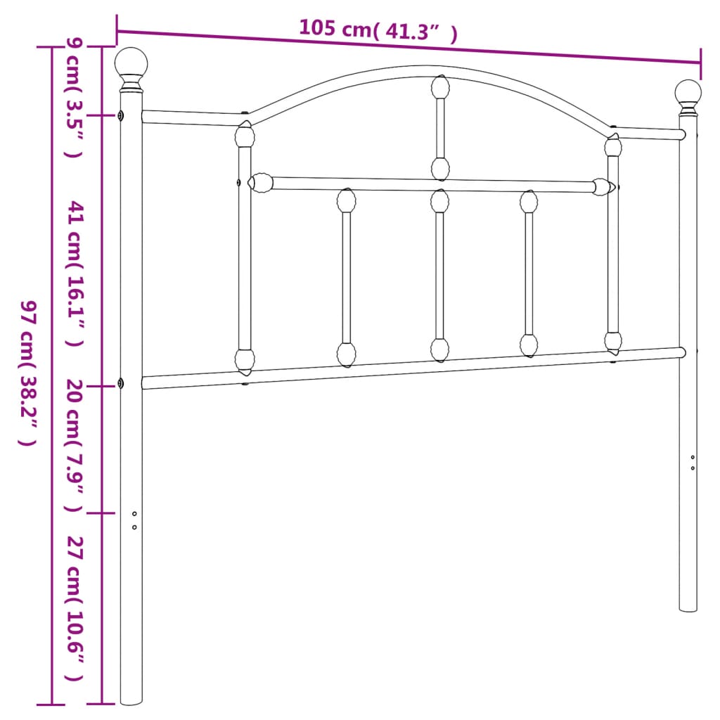 Hoofdbord 160 cm metaal