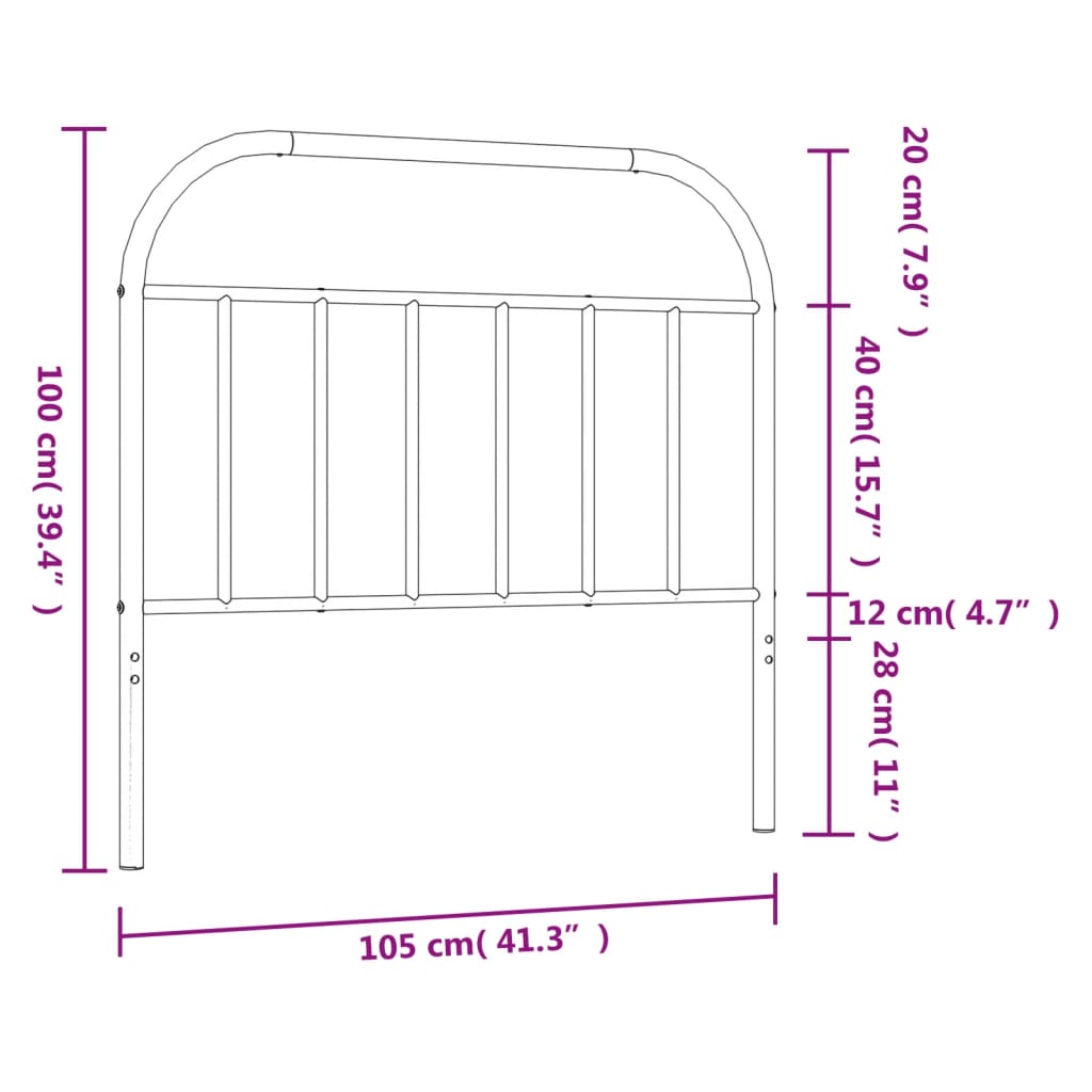 Hoofdbord metaal 193 cm