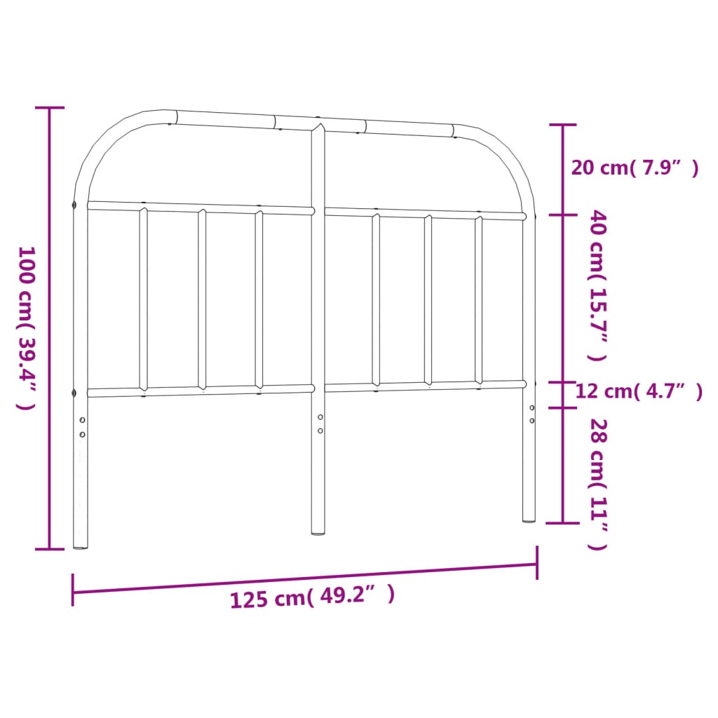 Hoofdbord metaal 193 cm