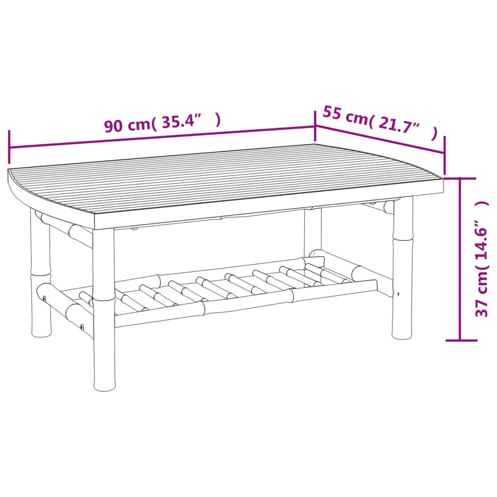 Tuintafel 90x55x37 cm bamboe