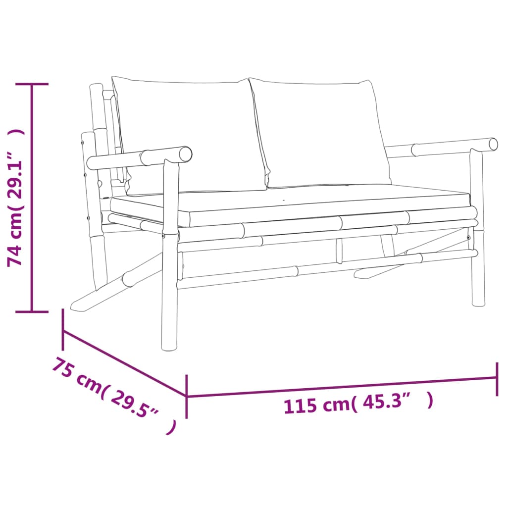 Tuintafel 90x55x37 cm bamboe