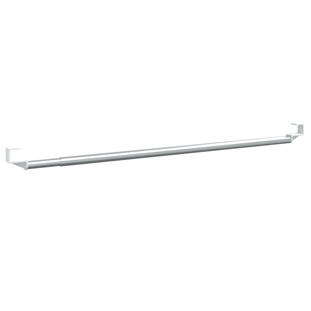 Gordijnrails 2 st 90-130 cm aluminium wit en zilverkleurig