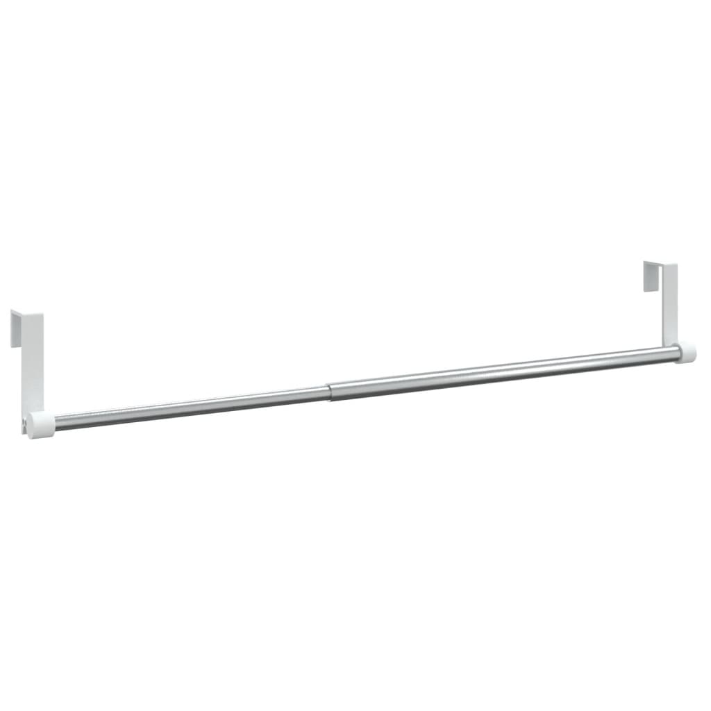 Gordijnrails 2 st 60-105 cm aluminium wit en zilverkleurig