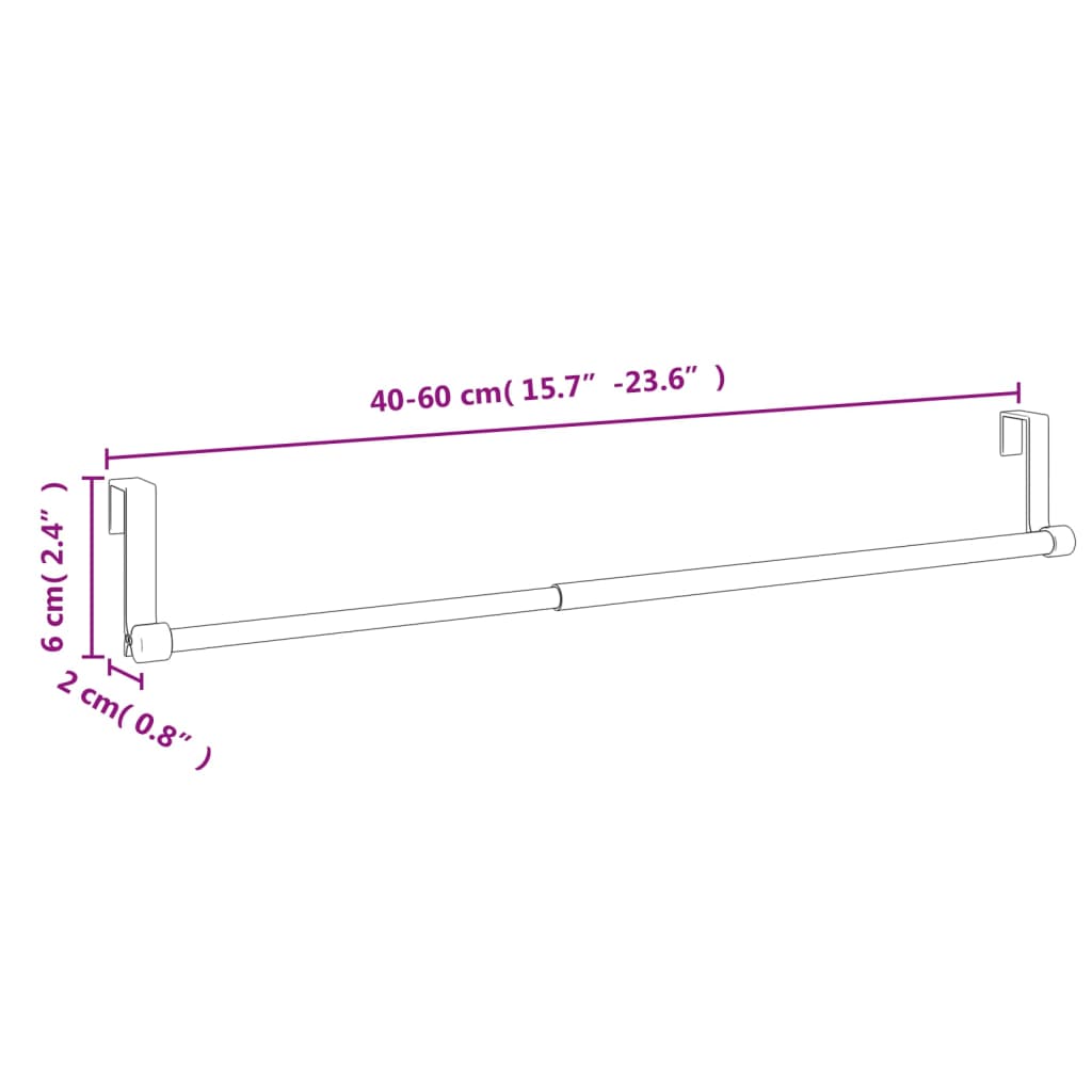 Gordijnrails 2 st 60-105 cm aluminium wit en zilverkleurig