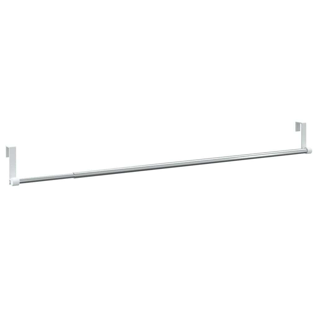 Gordijnrails 2 st 60-105 cm aluminium wit en zilverkleurig