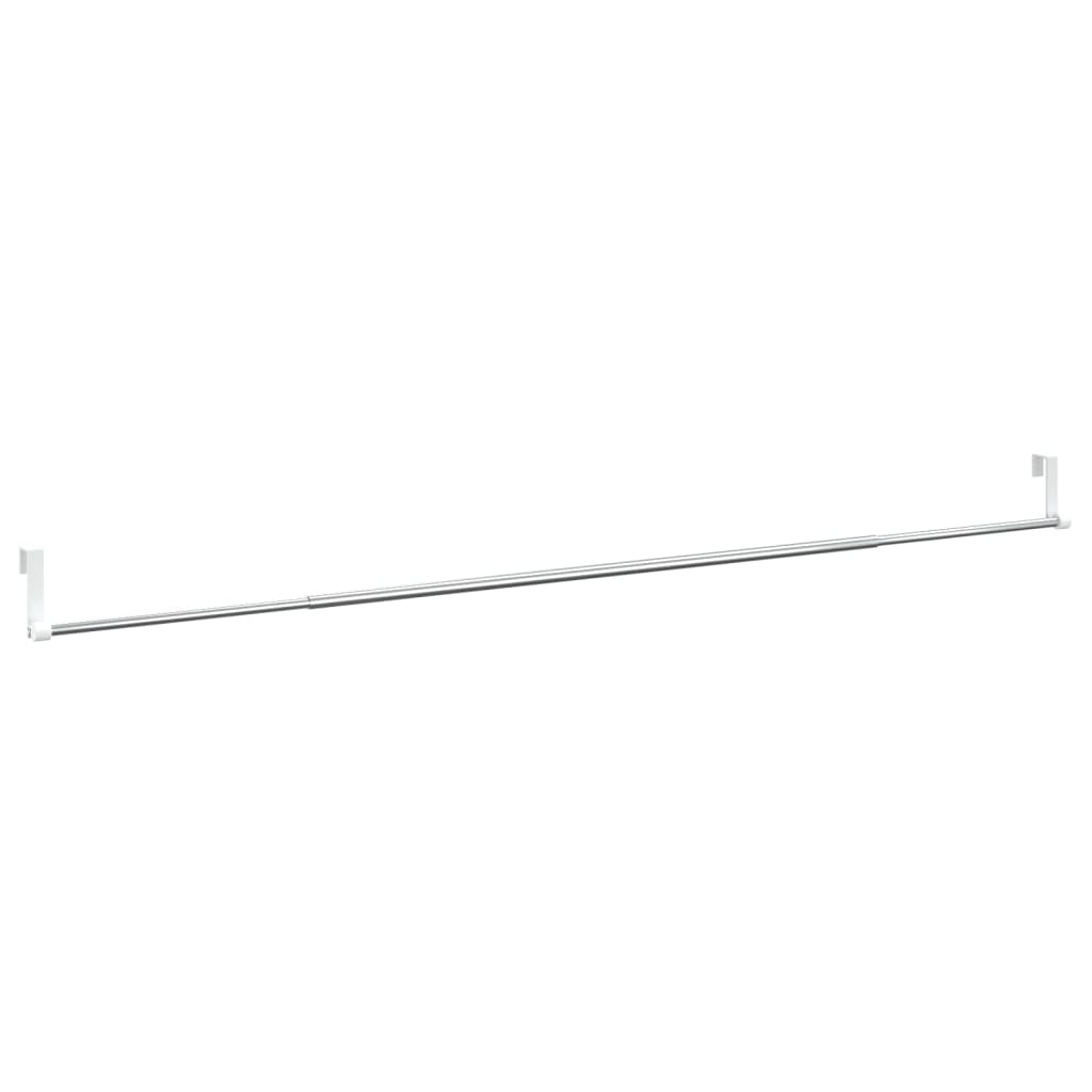 Gordijnrails 2 st 60-105 cm aluminium wit en zilverkleurig