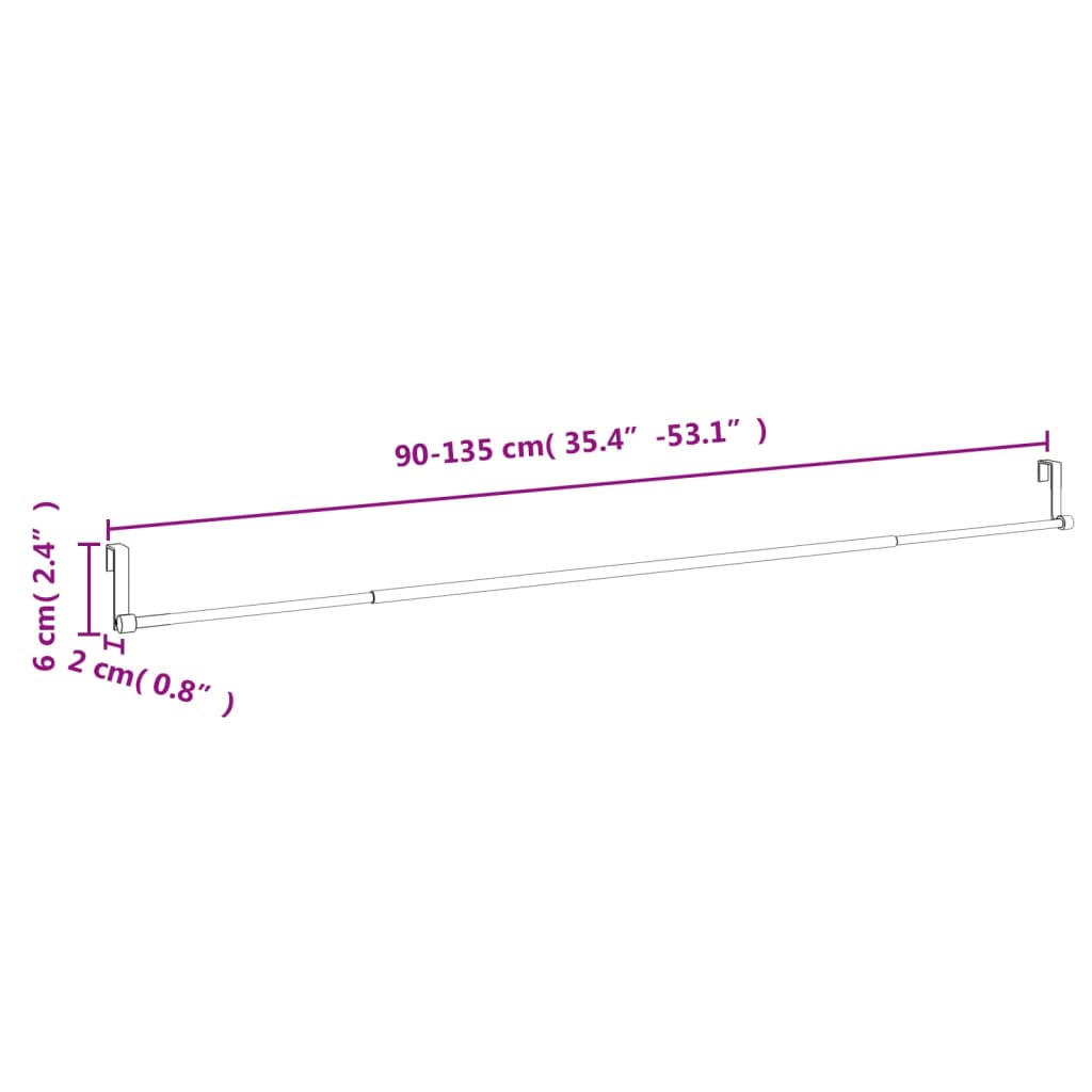 Gordijnrails 2 st 60-105 cm aluminium wit en zilverkleurig