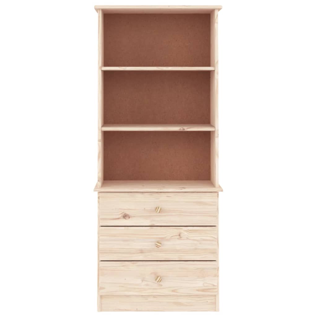 Boekenkast met lades ALTA 60x35x142 cm massief grenenhout