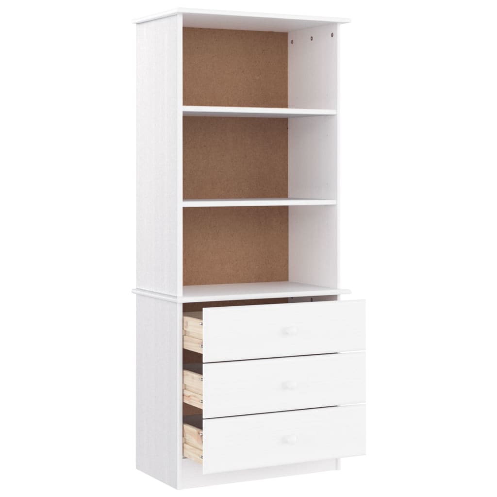 Boekenkast met lades ALTA 60x35x142 cm massief grenenhout