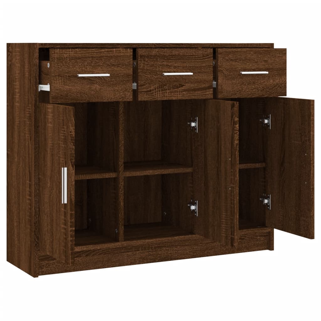 Dressoir 91x28x75 cm bewerkt hout eikenkleurig