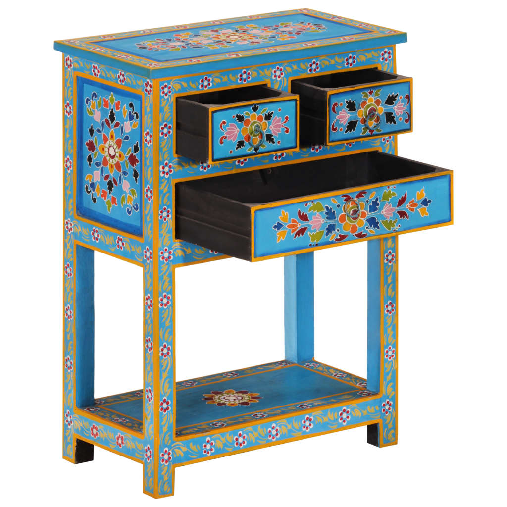 Dressoir 55x30x76 cm massief mangohout turquoise