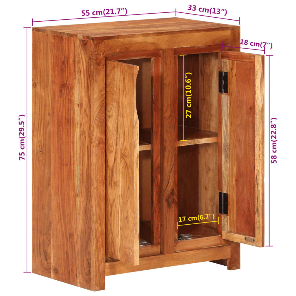 Dressoir 55x33x75 cm massief acaciahout