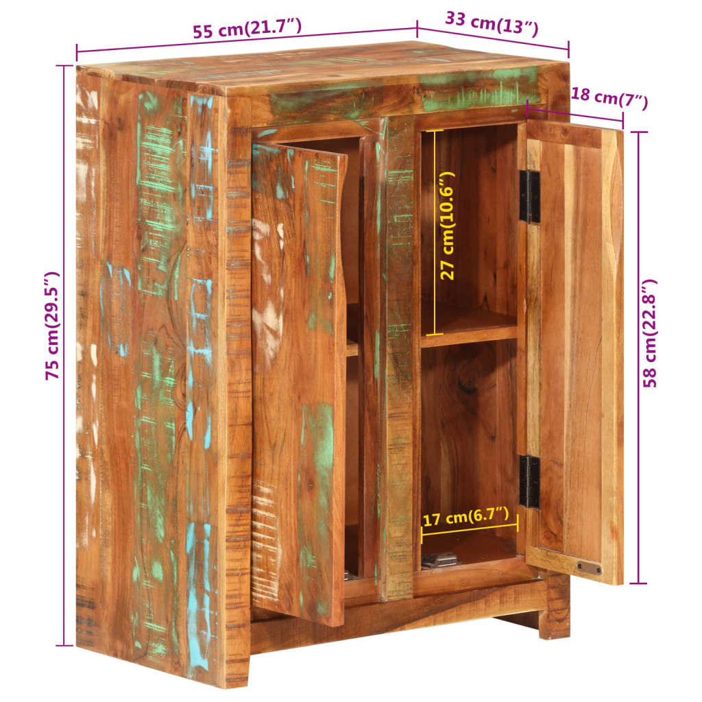 Dressoir 55x33x75 cm massief acaciahout