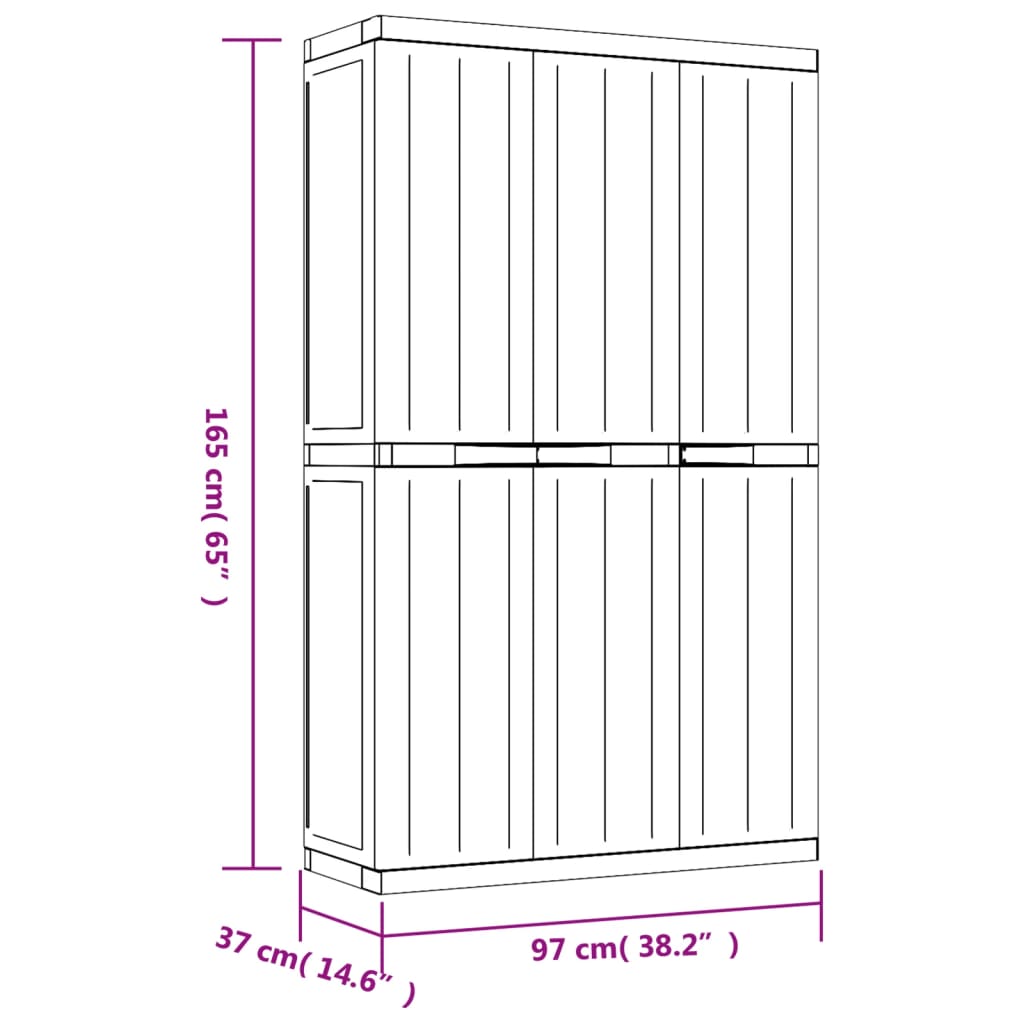 Tuinkast 65x37x85 cm polypropeen