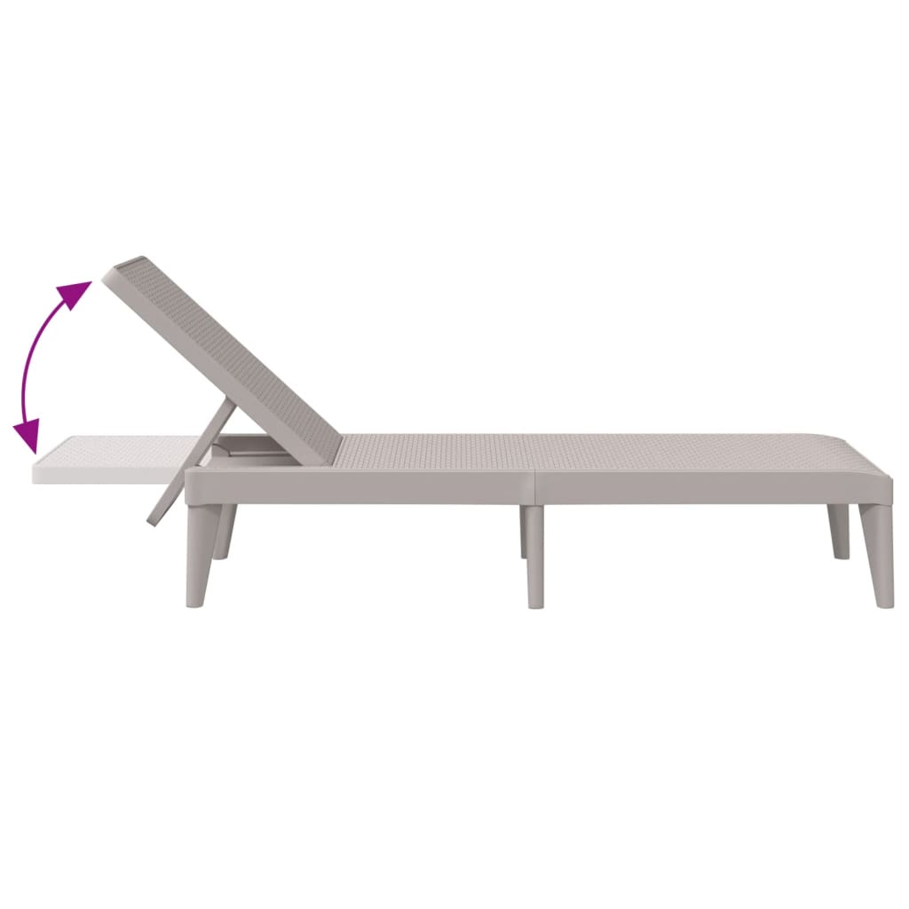 Ligbed 186x60x29 cm polypropeen