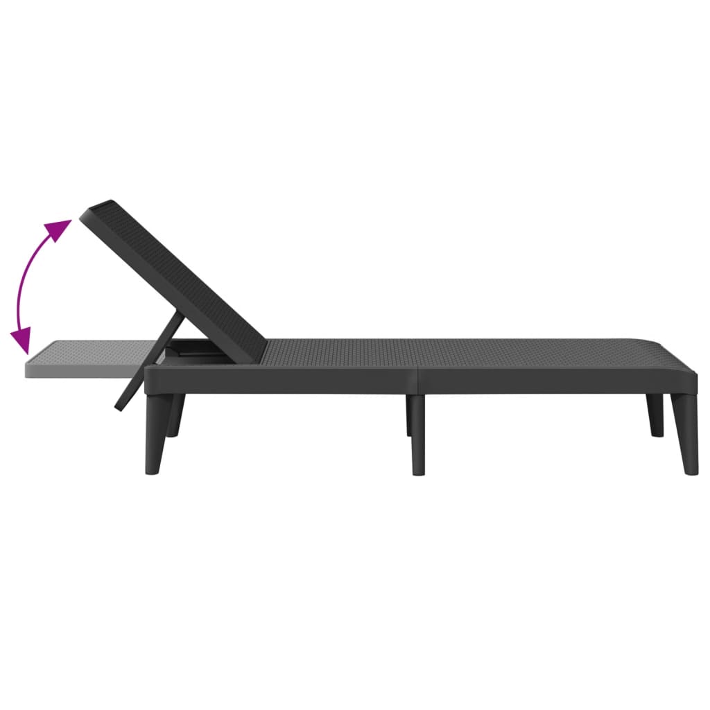 Ligbed 186x60x29 cm polypropeen