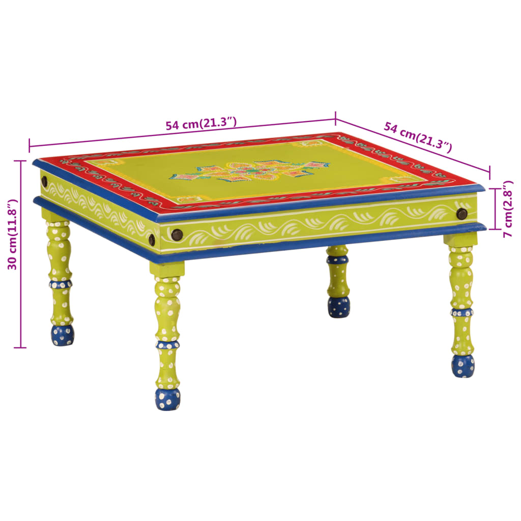 Salontafel handbeschilderd massief mangohout