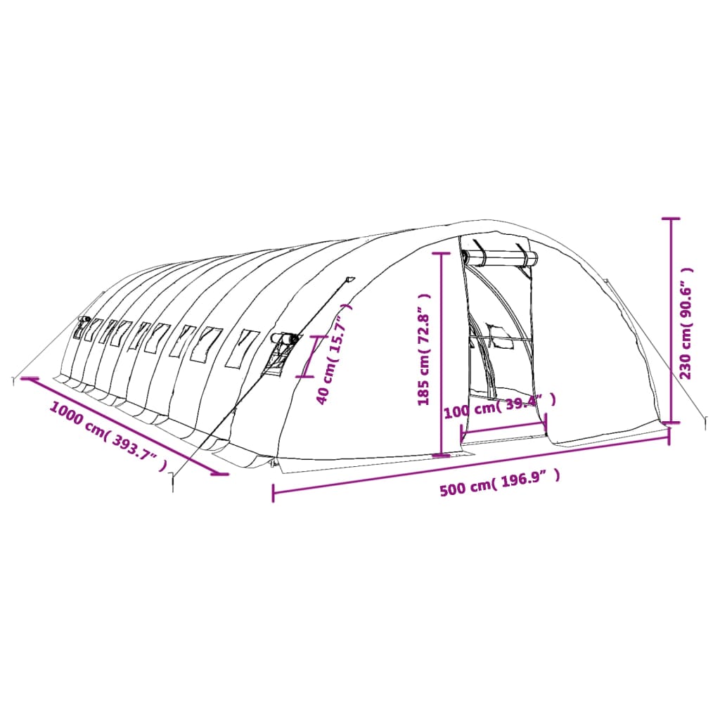 Tuinkas met stalen frame 30 m² 6x5x2,3 m