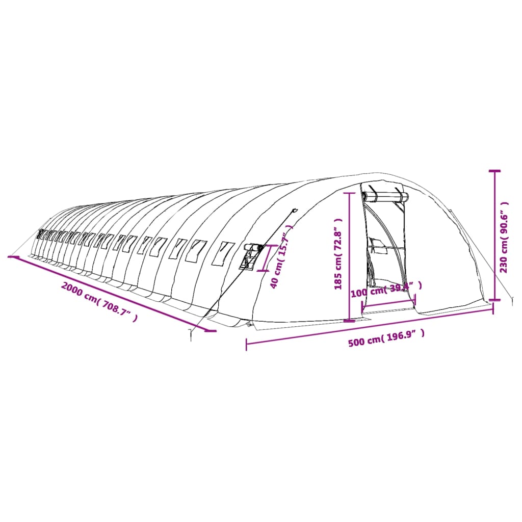 Tuinkas met stalen frame 30 m² 6x5x2,3 m