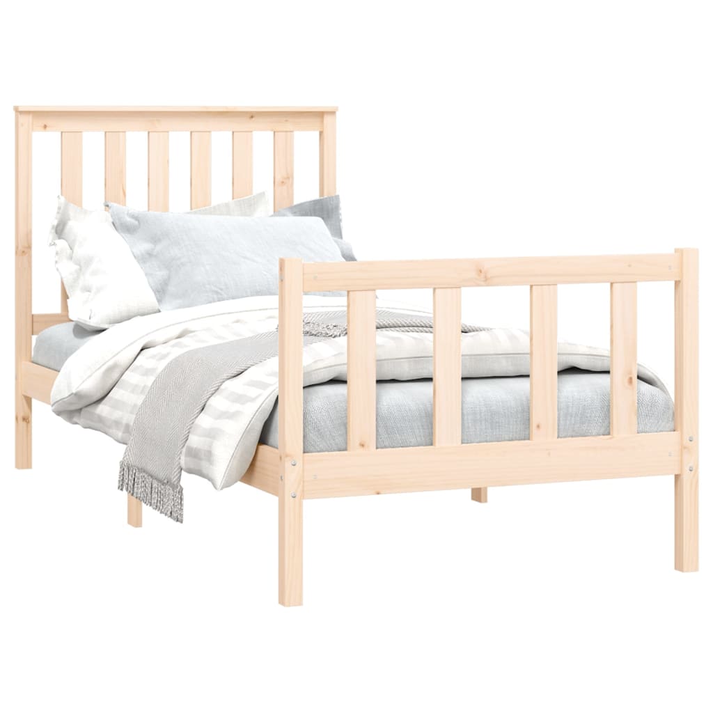 Bedframe met hoofdbord massief grenenhout 200x200 cm