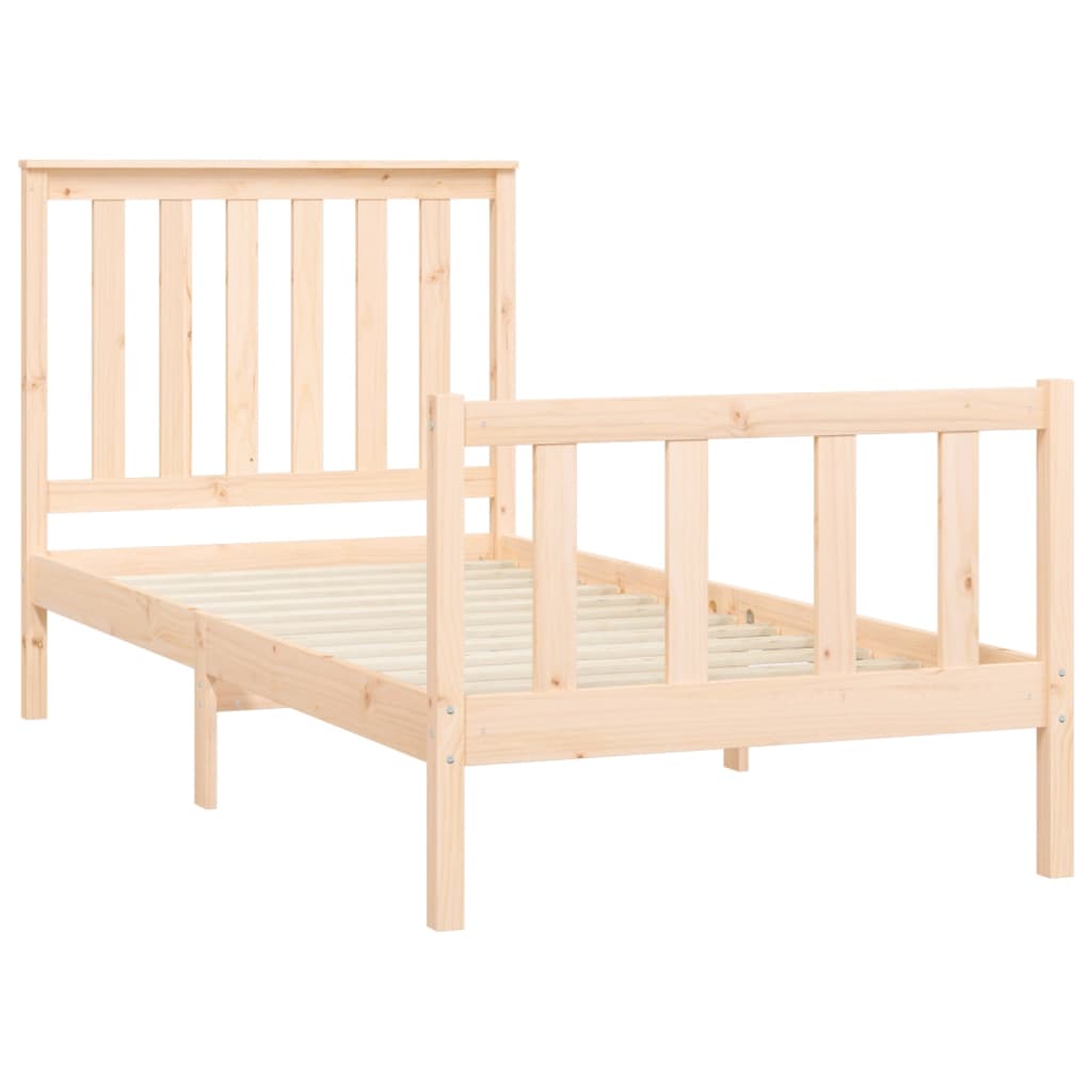 Bedframe met hoofdbord massief grenenhout 200x200 cm