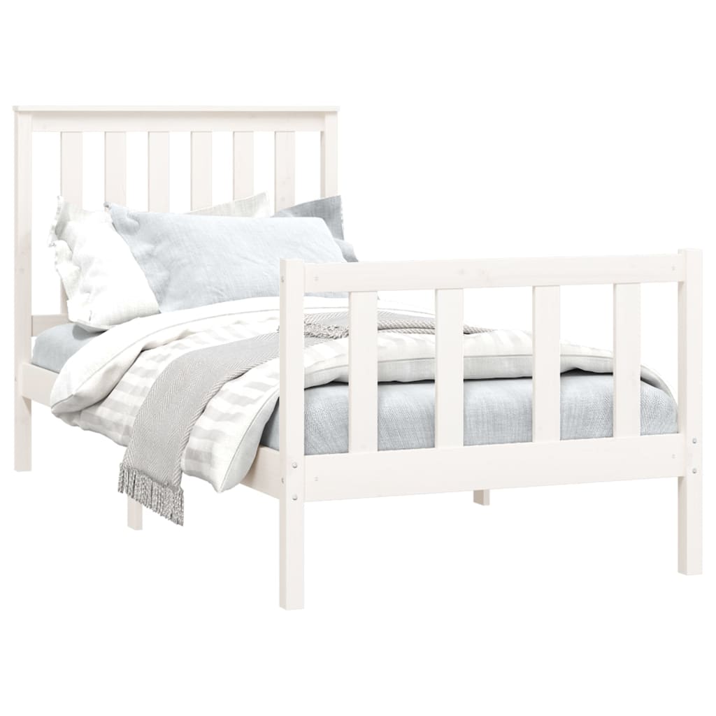 Bedframe met hoofdbord massief grenenhout 200x200 cm