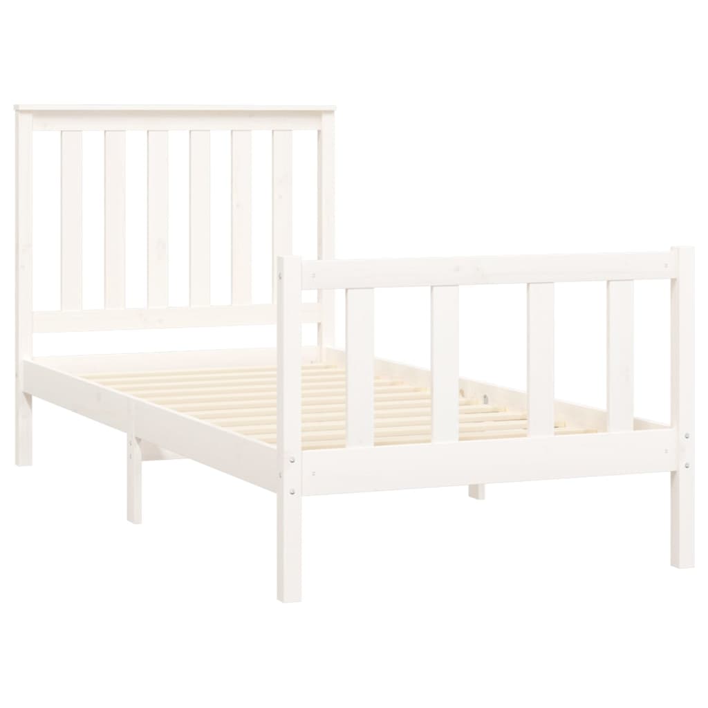 Bedframe met hoofdbord massief grenenhout 200x200 cm