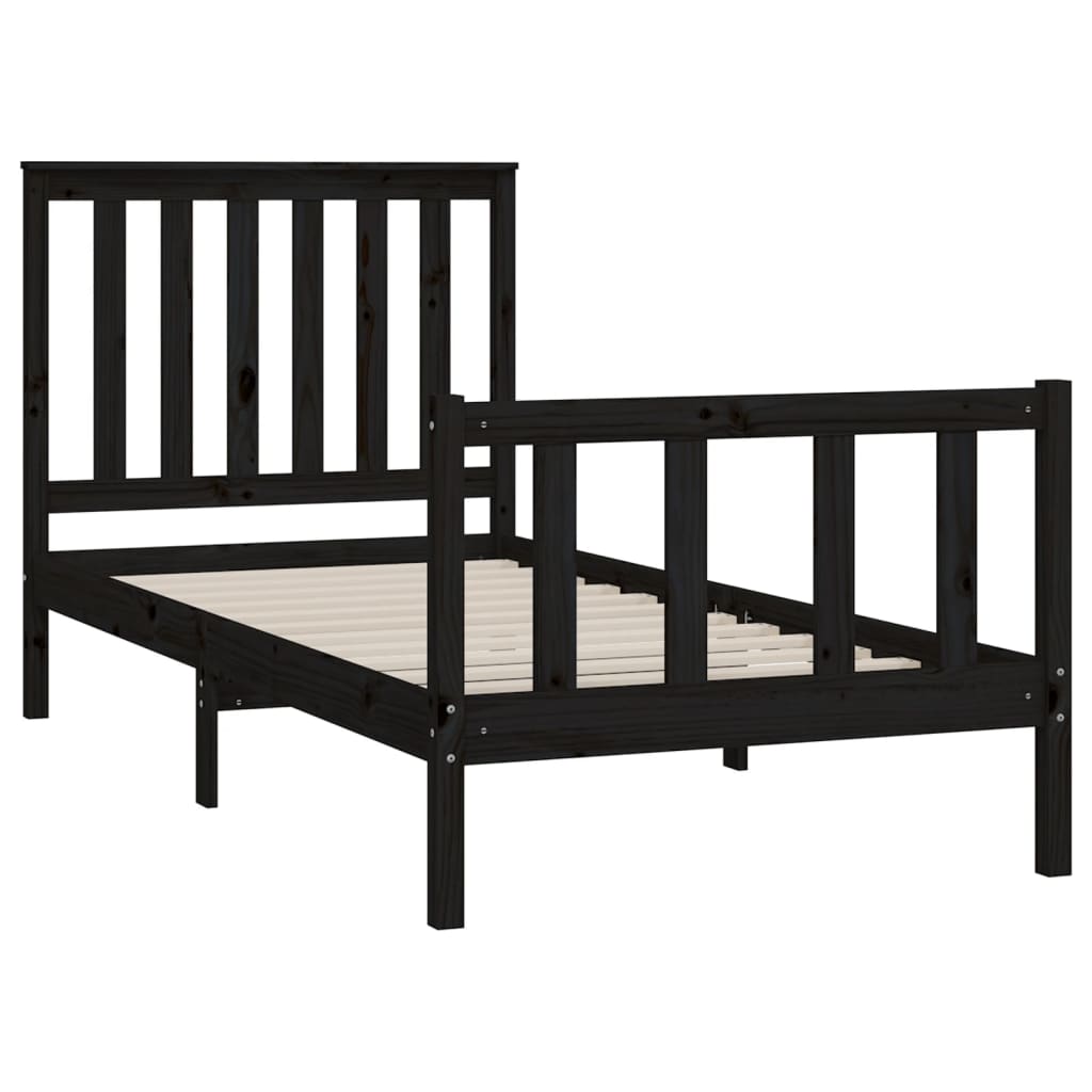 Bedframe met hoofdbord massief grenenhout 200x200 cm