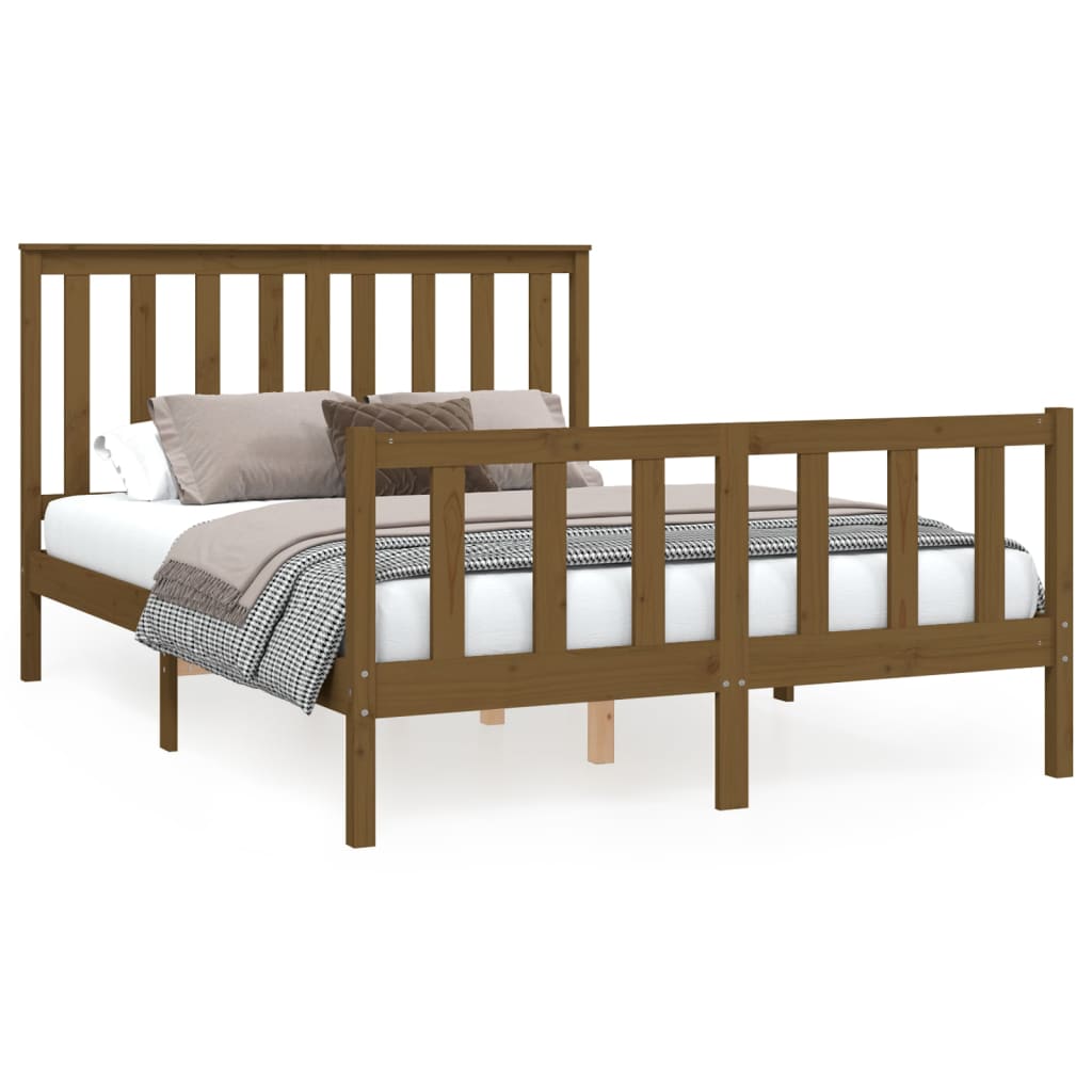 Bedframe met hoofdbord grenenhout 120x200 cm