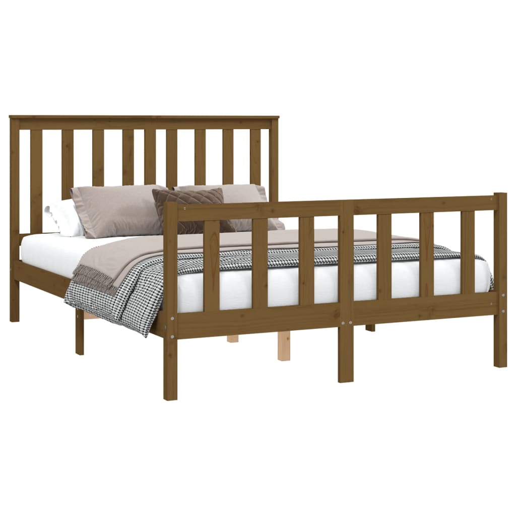 Bedframe met hoofdbord grenenhout 120x200 cm