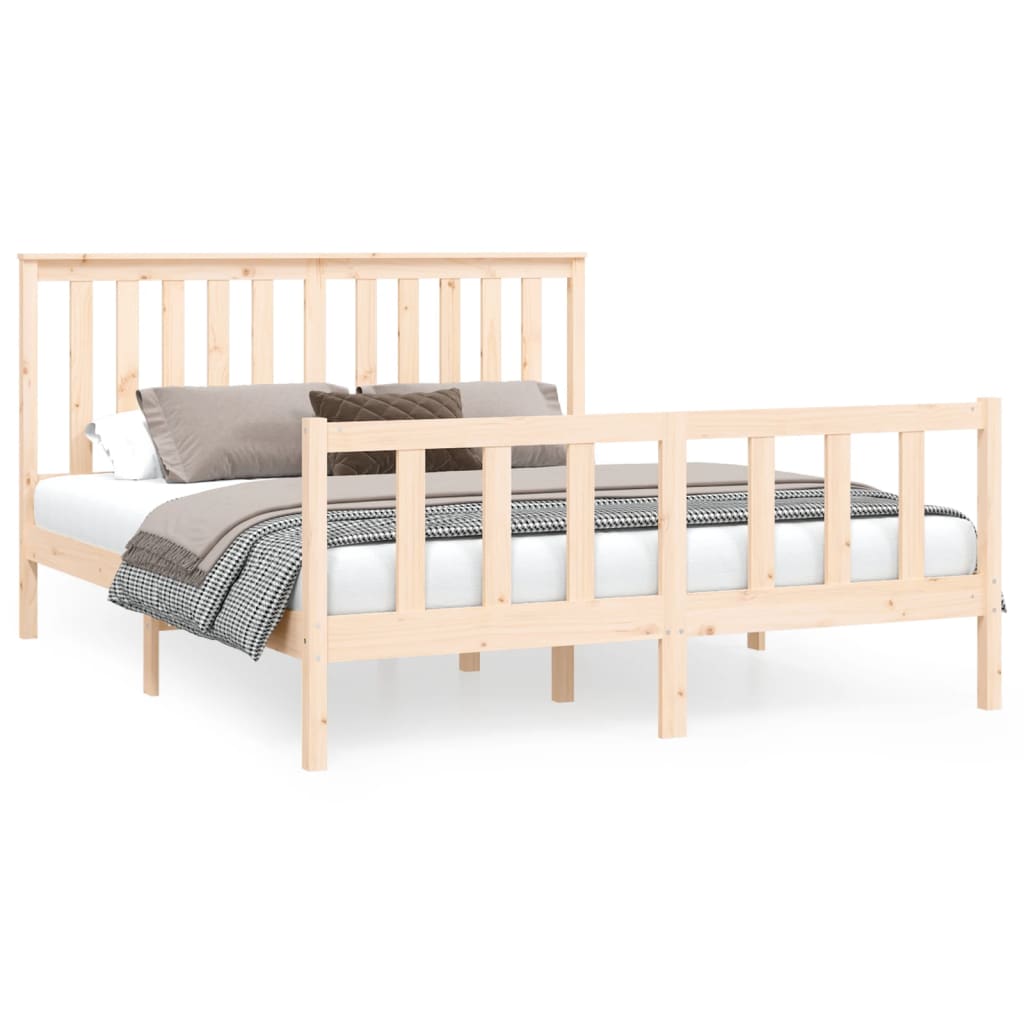 Bedframe met hoofdbord grenenhout 120x200 cm