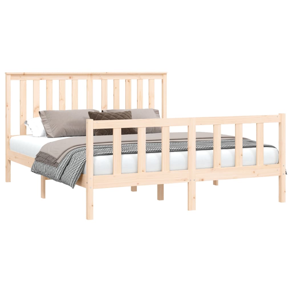 Bedframe met hoofdbord grenenhout 120x200 cm