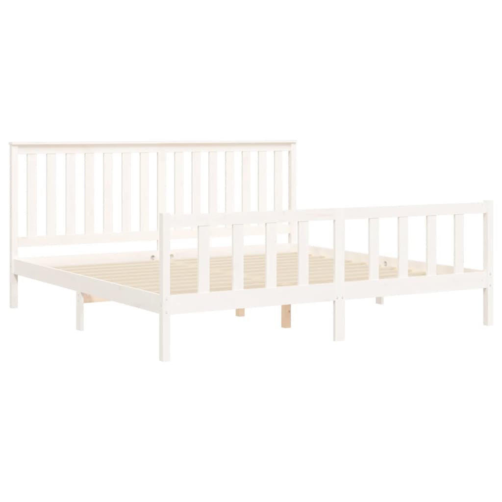 Bedframe met hoofdbord massief grenenhout 200x200 cm