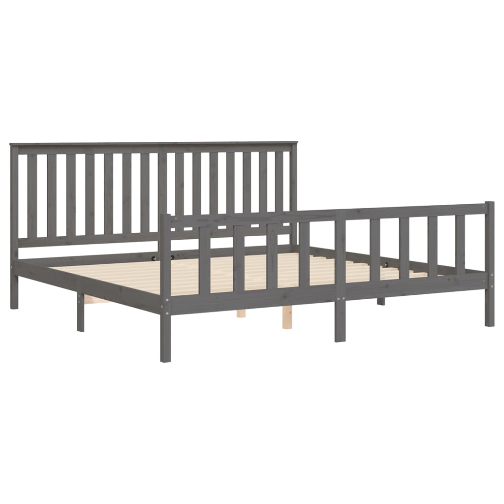 Bedframe met hoofdbord massief grenenhout 200x200 cm