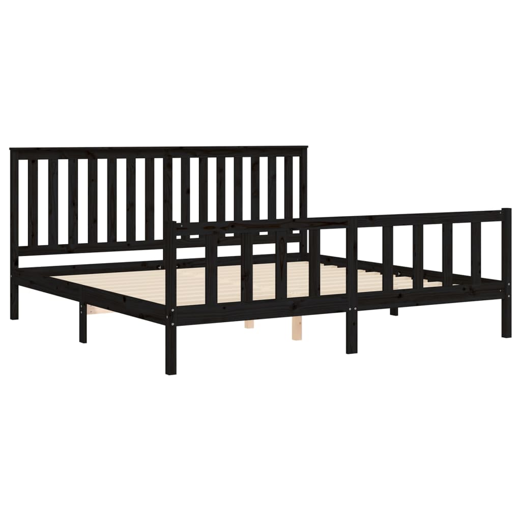 Bedframe met hoofdbord massief grenenhout 200x200 cm