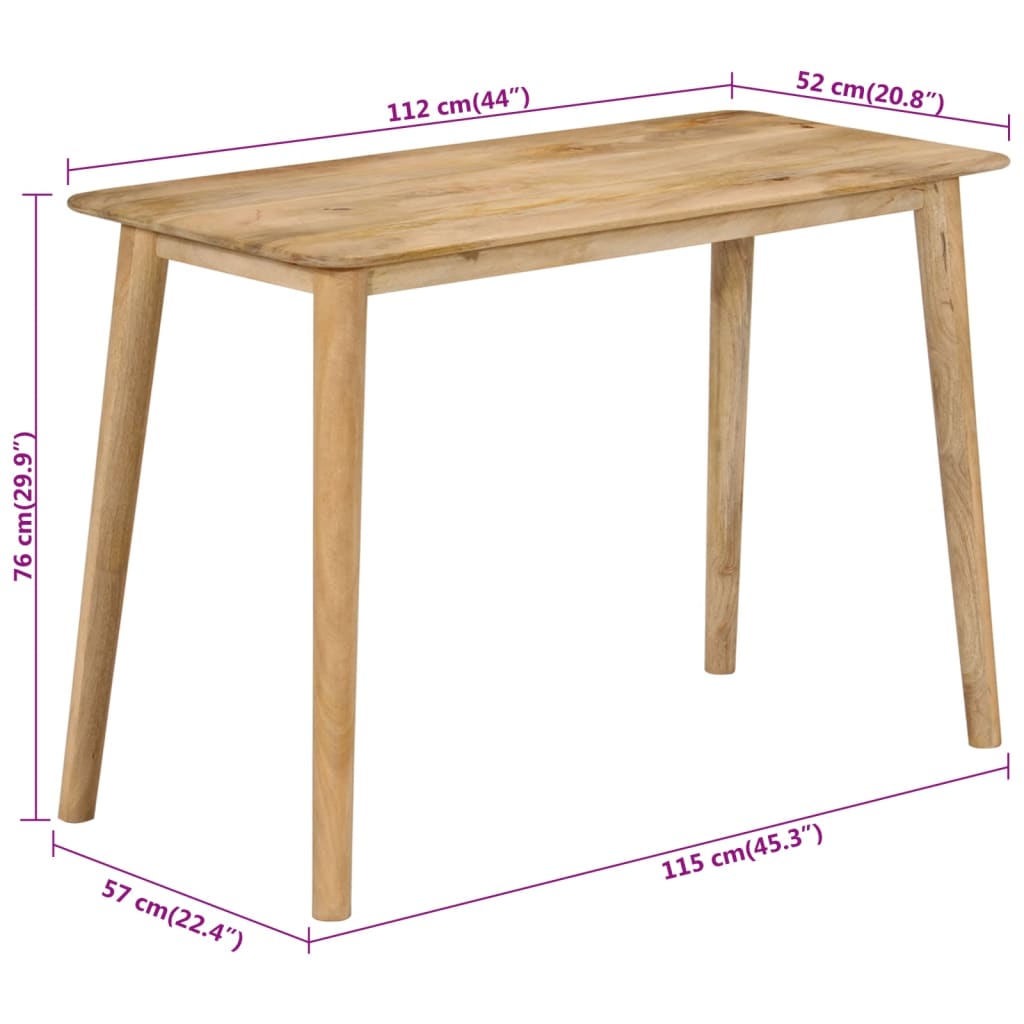 Eettafel 112x52x76 cm massief mangohout