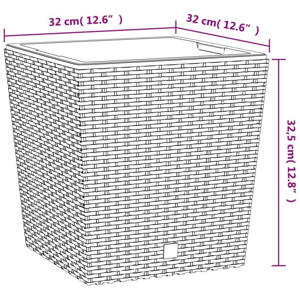 Plantenbak met uitneembare bak rattan-look 37/64 L PP