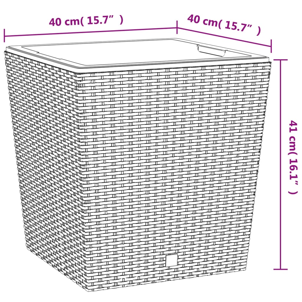 Plantenbak met uitneembare bak rattan-look 37/64 L PP