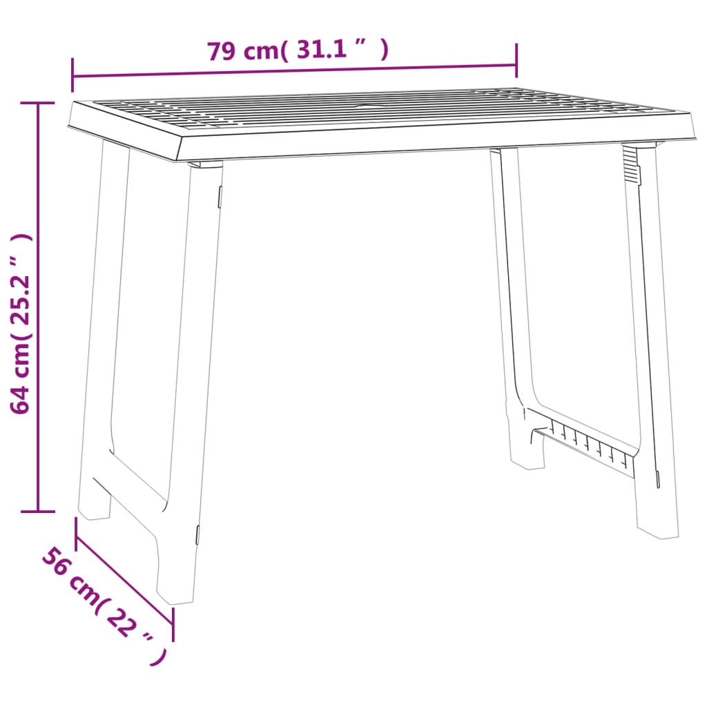 Campingtafel hout-look 79x56x64 cm PP