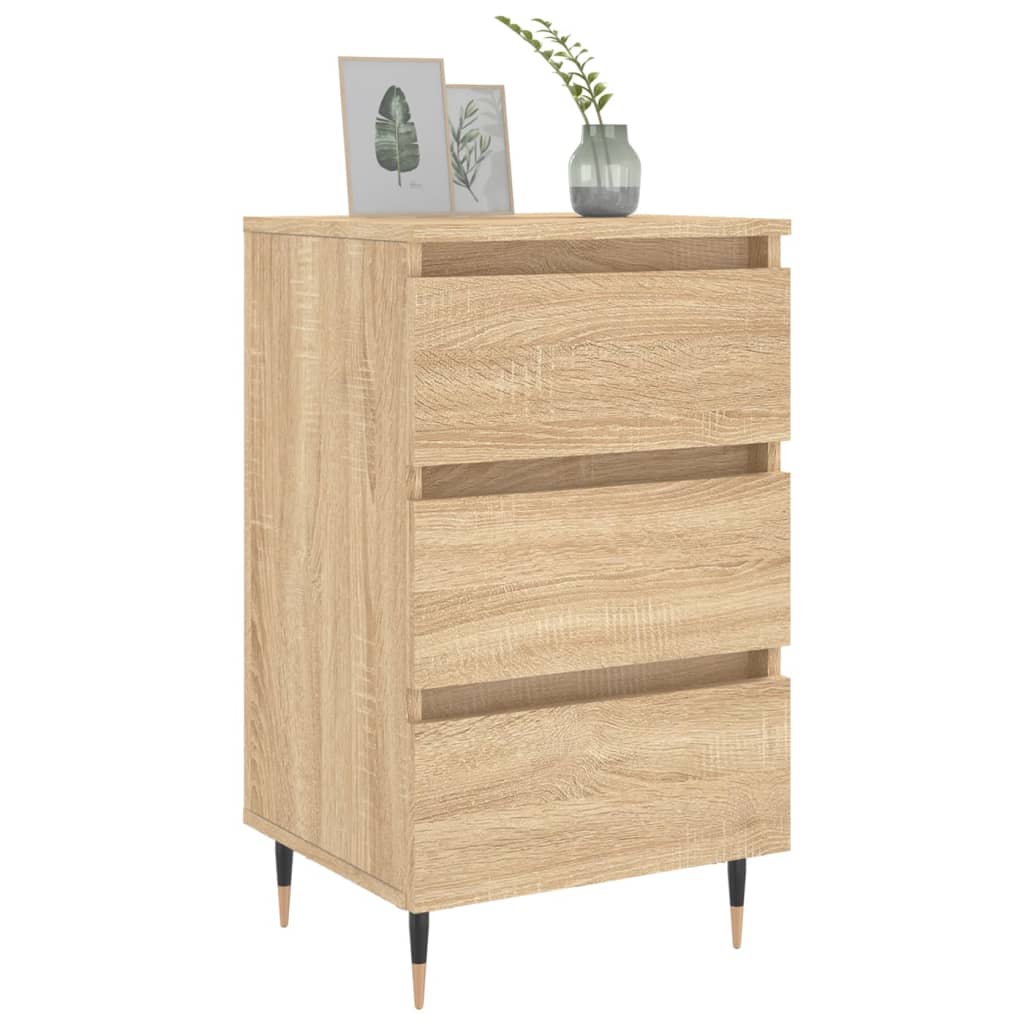 Nachtkastjes 2 st 40x35x69 cm bewerkt hout eikenkleurig