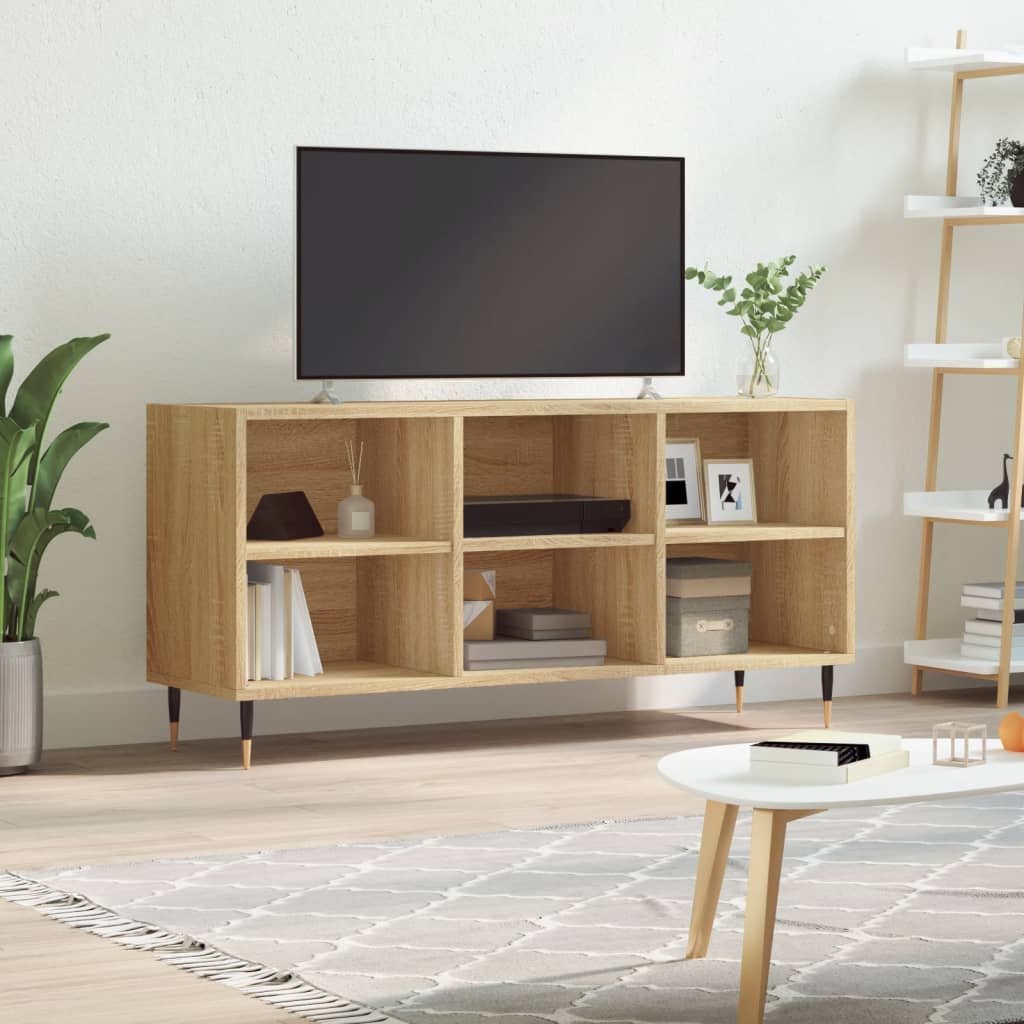 Tv-meubel 103,5x30x50 cm bewerkt hout bruin eikenkleur