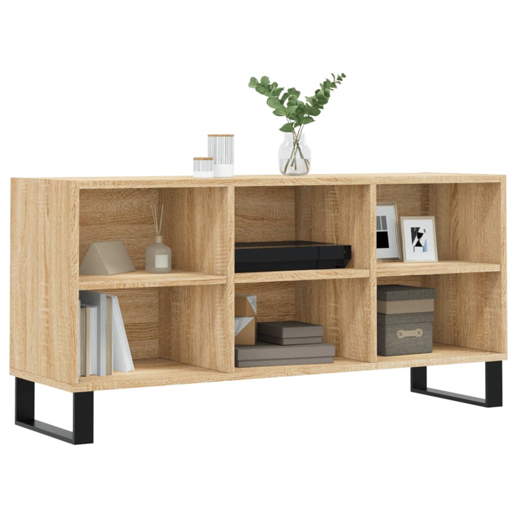 Tv-meubel 103,5x30x50 cm bewerkt hout eikenkleurig