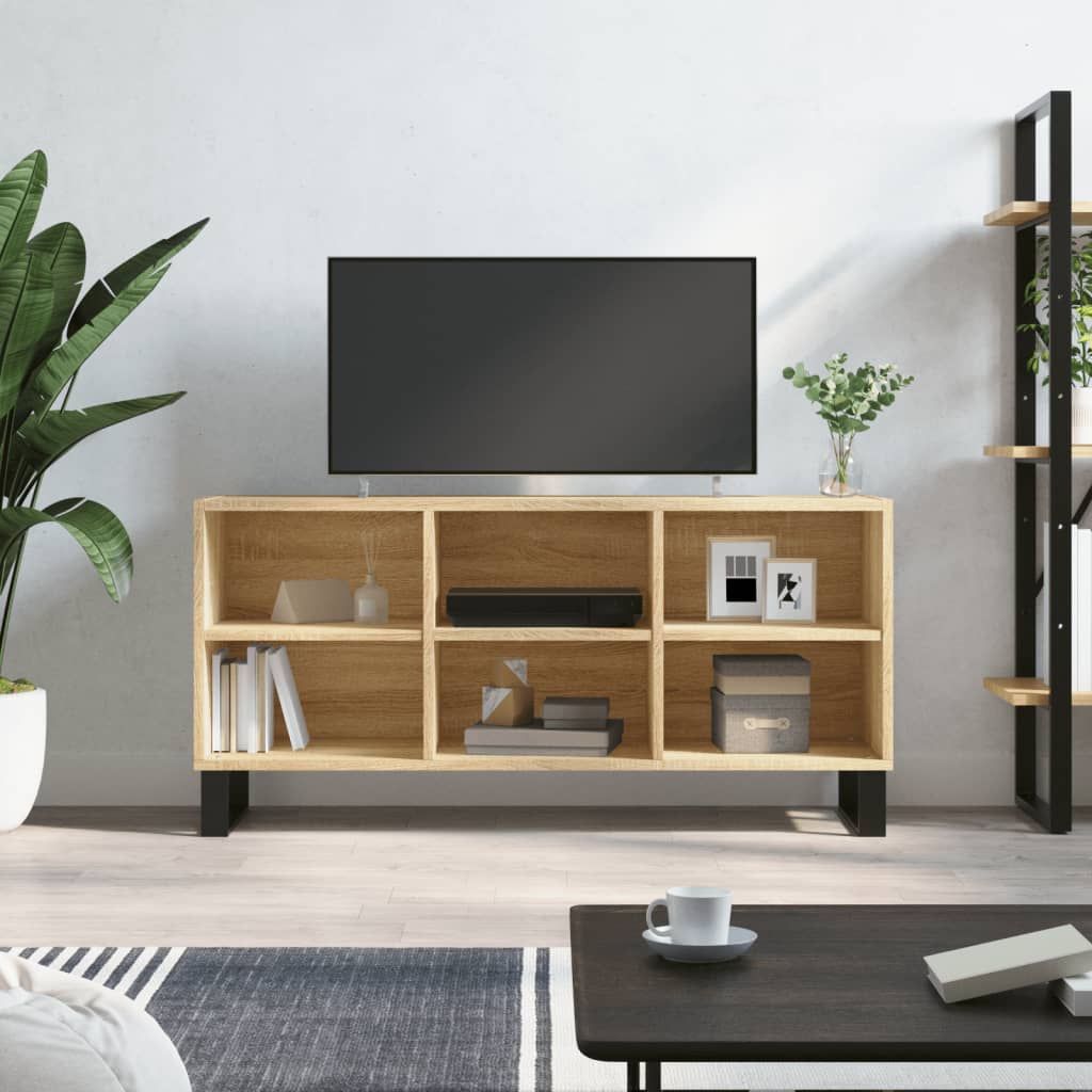 Tv-meubel 103,5x30x50 cm bewerkt hout eikenkleurig