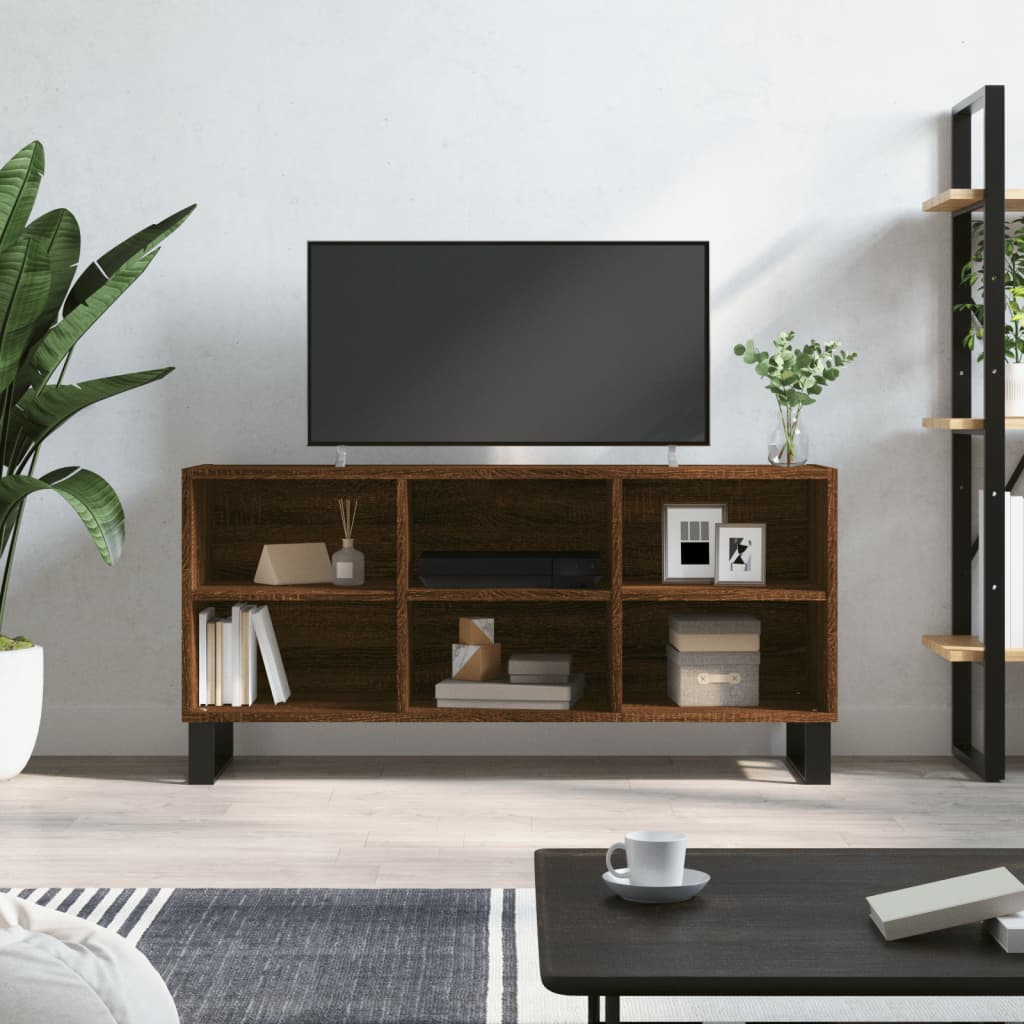 Tv-meubel 103,5x30x50 cm bewerkt hout eikenkleurig