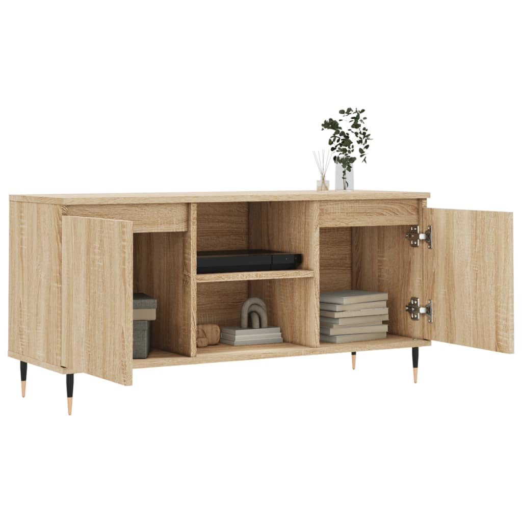 Tv-meubel 104x35x50 cm bewerkt hout bruin eikenkleur